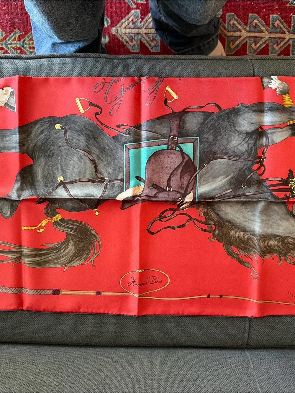Hermes Grand Galop (Horse Print) Silk Scarf